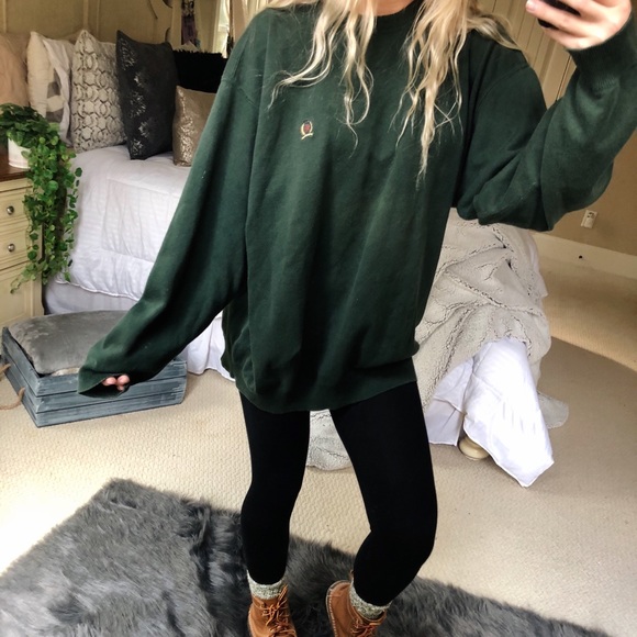 Tommy Hilfiger Sweaters - forest green tommy crewneck knit
